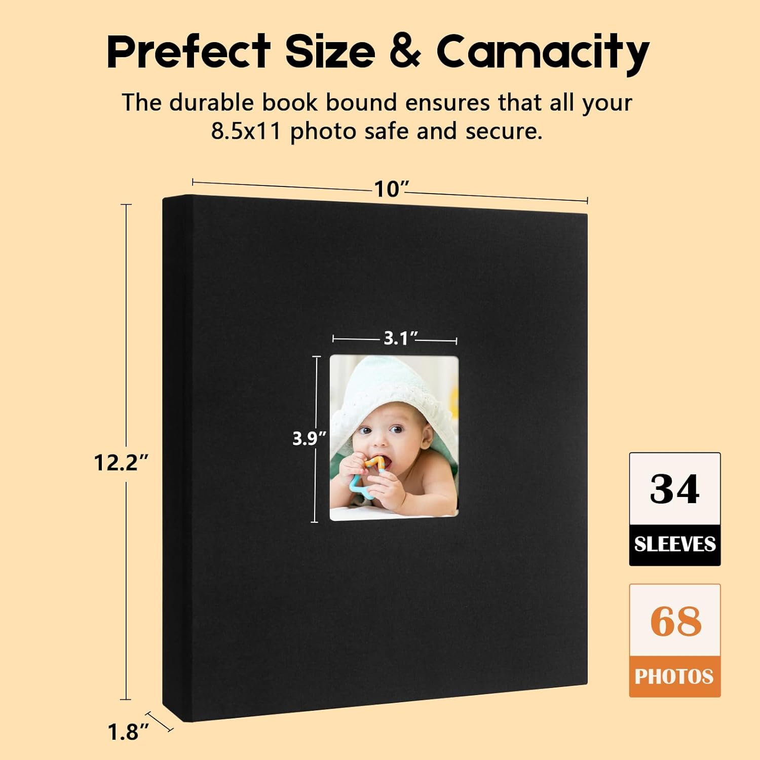 Photo Album 8.5 x 11 Inch Holds 68 Photos 8.5 x 11 Photo Album